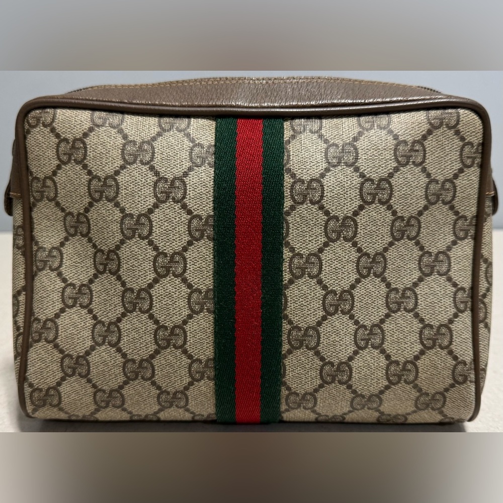 GUCCI Vintage GG Supreme Web Sherry Line Clutch Bag